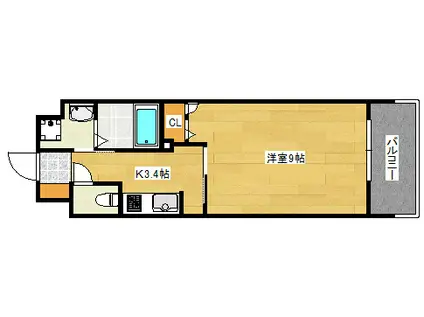 プライマル広島駅(1K/10階)の間取り写真