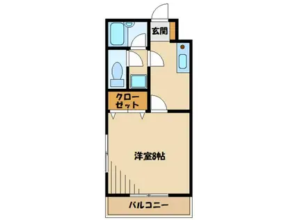 クリスタルハイツ(1K/1階)の間取り写真