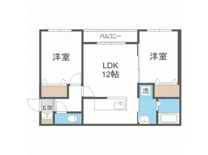 MODEST澄川(2LDK/2階)の間取り写真