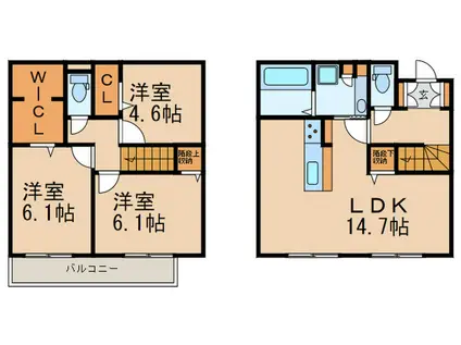 D-ROOM日佐(3LDK/1階)の間取り写真