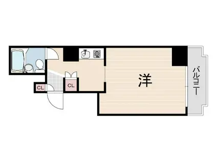 ルネサンス尼崎(1K/8階)の間取り写真