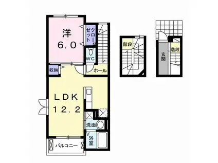 ピュアK(1LDK/3階)の間取り写真