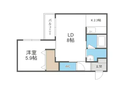 DOONA札幌(1LDK/1階)の間取り写真