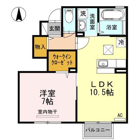 サニーコート(1LDK/1階)の間取り写真