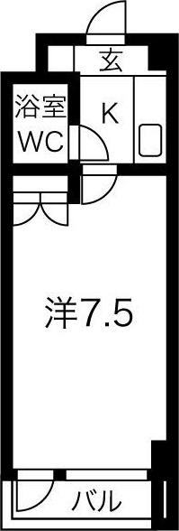 エクセレント中道(1K/9階)の間取り写真