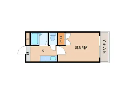 コーポシャローム(1K/4階)の間取り写真