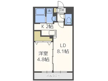 RITZ GRANDE N19(1LDK/3階)の間取り写真