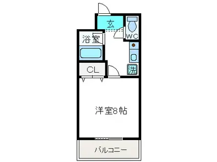 メゾネット高槻(1K/1階)の間取り写真