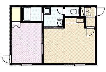 ダイヤハイツ錦町13(1DK/1階)の間取り写真