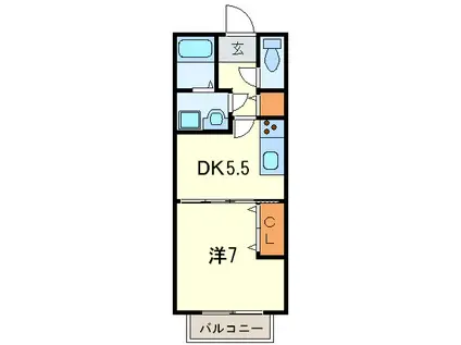 メゾン高松VA棟(1DK/1階)の間取り写真