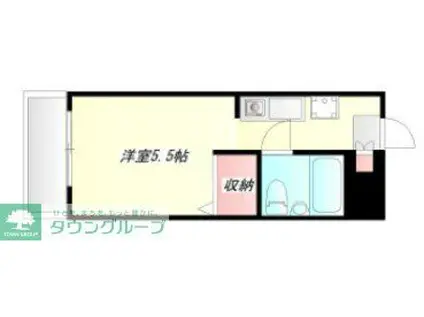 シャルマン蓮見(ワンルーム/3階)の間取り写真