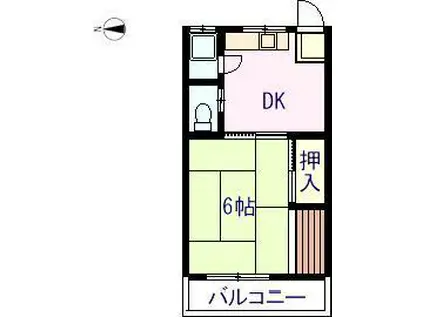 チェリーブロッサム(1K/2階)の間取り写真