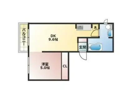 ビアン平岸(1LDK/2階)の間取り写真