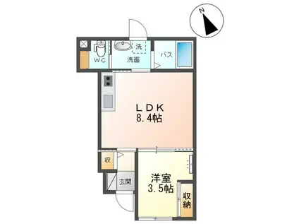 サンハイム72(1LDK/1階)の間取り写真