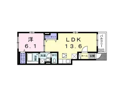 メゾン ミニョン(1LDK/1階)の間取り写真