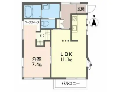 ビュープラザ台原(1LDK/2階)の間取り写真