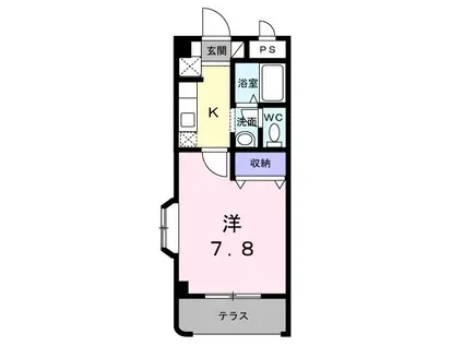 名鉄河和線 南加木屋駅 徒歩37分 2階建 築25年(1K/1階)の間取り写真