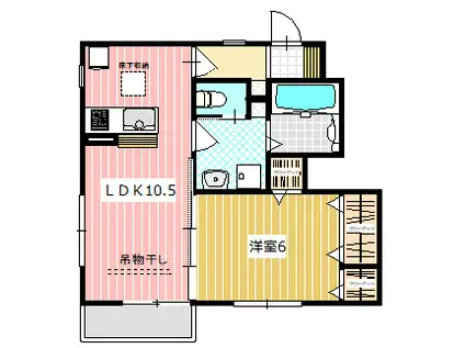 グリーンタウン松枝(1LDK/1階)の間取り写真