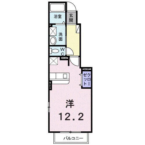 フェリス道後(ワンルーム/1階)の間取り写真