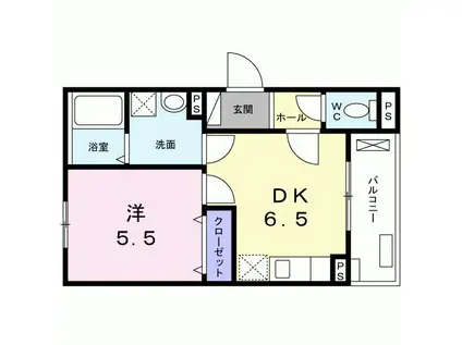 ラプラス西台(1DK/3階)の間取り写真