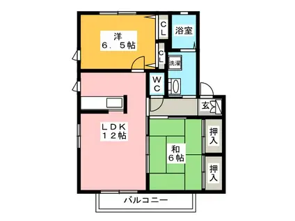 グランシャリオ A棟(2LDK/1階)の間取り写真