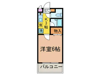 ササノハイツ(1K/2階)の間取り写真