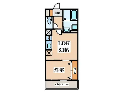 アート東大阪B(1LDK/2階)の間取り写真
