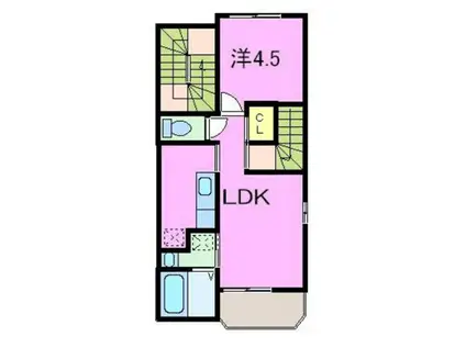 サンフェリシアン綾部駅前(1LDK/2階)の間取り写真