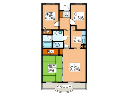 フォレストマンション(2SLDK/3階)の間取り写真