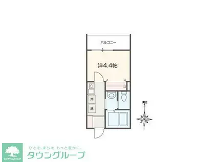 MELLAS新秋津(1K/1階)の間取り写真