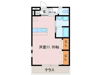 カーム宮永(ワンルーム/1階)の間取り写真