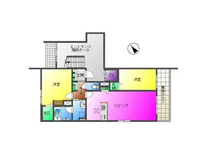  シャーメゾン MIMOSA OKUBO(2LDK/1階)の間取り写真