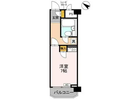 甲南クローバーハウス(ワンルーム/4階)の間取り写真