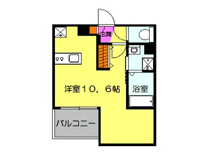 アマランサス(ワンルーム/2階)の間取り写真