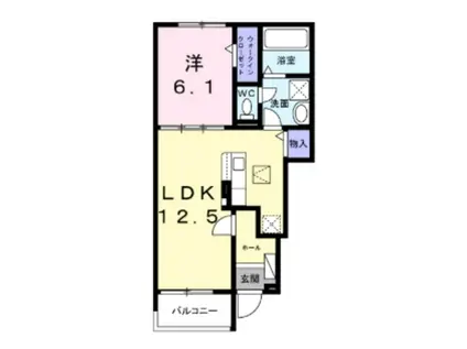 ガーデンコート(1LDK/1階)の間取り写真