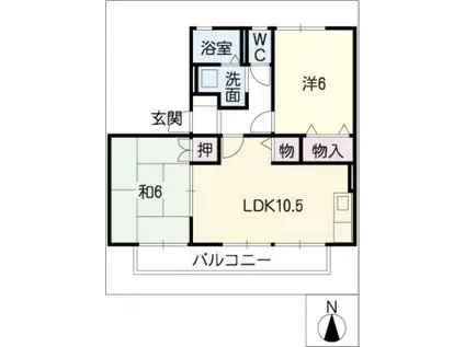 グランシャリオ(2LDK/1階)の間取り写真