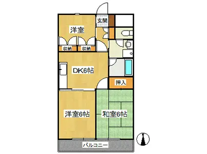 星野ビル(3DK/3階)の間取り写真