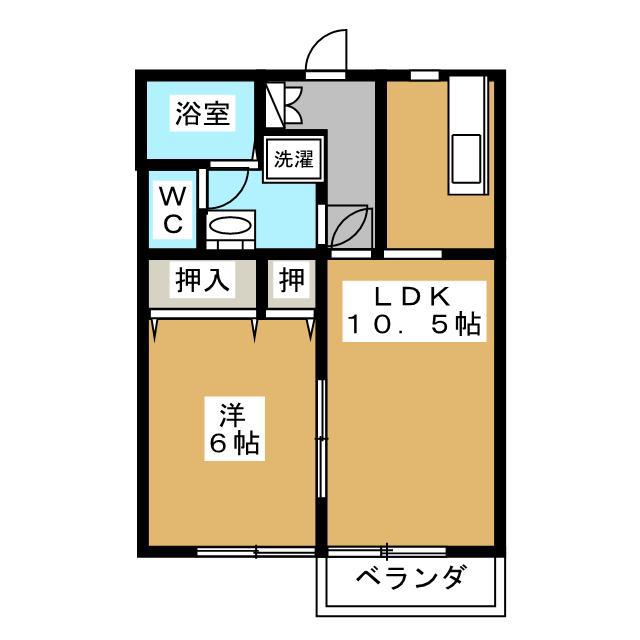 メゾンあづみの里A棟(1LDK/1階)の間取り写真
