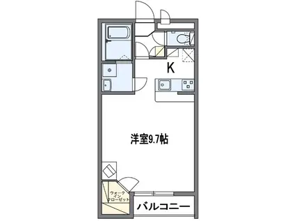 エメラルドストーン(1K/3階)の間取り写真