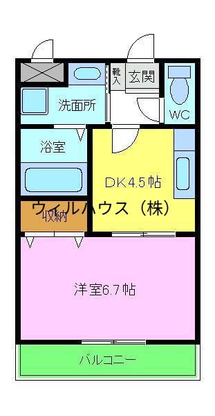 BELL MAISON・ゆう(1DK/1階)の間取り写真