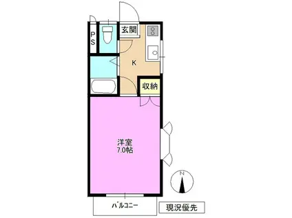 ホワイトパレス飯島(1K/1階)の間取り写真