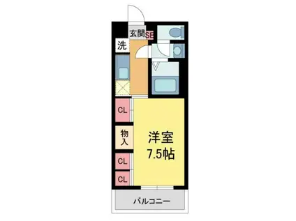 リブリ・サンタマリー(1K/2階)の間取り写真