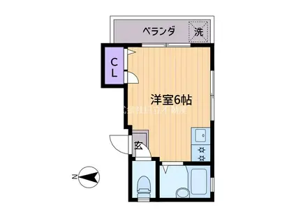 シェモア笹塚(ワンルーム/2階)の間取り写真