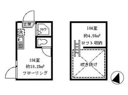 ソフィアパラソル(ワンルーム/1階)の間取り写真