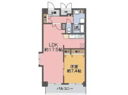 ドルチェ ヴィータ 都島(1LDK/7階)の間取り写真