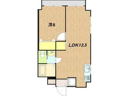 グリーンコート(1LDK/3階)の間取り写真