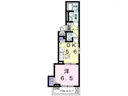 ベル レガーロ(1DK/1階)の間取り写真