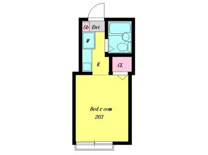 プレジール本駒込(1K/2階)の間取り写真