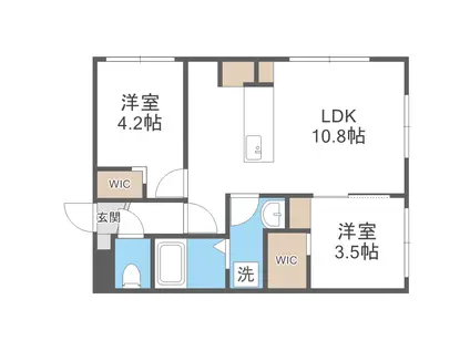 ベルツリーN19(2LDK/4階)の間取り写真