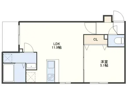 LIBERTEIII(1LDK/2階)の間取り写真